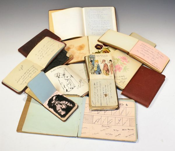 Twelve primarily early 20th Century autograph albums