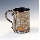 Victorian silver christening mug, Exeter 1875, 7.5cm high, 3.1toz approx