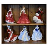 Five Royal Doulton figures - Scarlett, Elizabeth, Christmas Day 2005, Christmas Day 2007 and