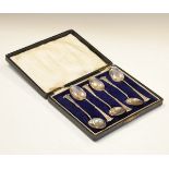 Cased set of six George V silver teaspoons, Birmingham 1925, 0.7toz approx