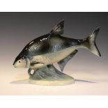 Royal Dux fish figure modelled as a Bream, signed Konigova (1945-1978), 25cm high