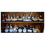 Quantity of various scent bottles and Wedgwood jasper ware etc