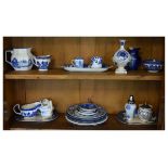 Quantity of various blue and white ceramics