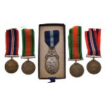 Medals - World War II, two pairs, defence Medal and War Medal, together with a Royal Masonic