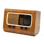 Vintage Pye walnut cased mains radio