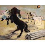 Fay Pearce (Mid 20th Century) - Gouache - 'Horse Bucking', signed and dated 1957 lower right, 60.5cm