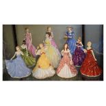 Ten assorted Royal Doulton figures to include; Just For You, Happy Birthday 2011 and 2012,