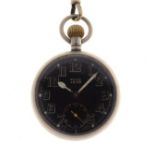 Rolex, - British Military Issue nickel cased pocket watch, ref.G.S. MK.II A.8109, signed black