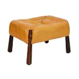 Modern Design - Percival Lafer (Brazilian) circa 1970s rosewood and yellow leather stool of oblong