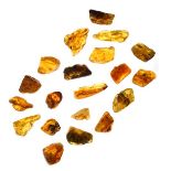 Twenty assorted raw or natural amber boulders, the largest 6.5cm wide, 327g approx (20) Condition: