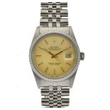 Rolex, - Gentleman's stainless steel Oyster Perpetual Datejust Superlative Chronometer automatic