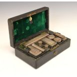 Victorian military gentleman's Morocco bound travelling toiletry and requisite case, the hinged