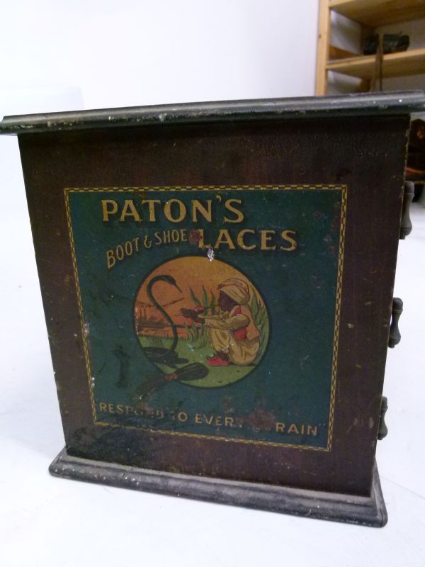 Advertising, - Paton's Boot & Shoe Laces - An early 19th Century stained pine counter top chest, the - Bild 2 aus 11