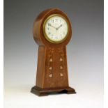 Early 20th Century Art Nouveau-style inlaid mahogany mantel clock, Richard & Co, Paris, retailed