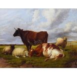 Follower of Thomas Sidney Cooper (1803-1902), - Oil on canvas - Landscape with cattle and sheep,