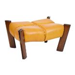 Modern Design - Percival Lafer (Brazilian) circa 1970s rosewood and yellow leather stool, the