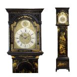 George III black-lacquered chinoiserie brass-dial eight day longcase clock, William Liptrot, London,