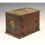 Advertising, - Paton's Boot & Shoe Laces - An early 19th Century stained pine counter top chest, the
