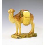 Delphin Massier majolica figure of an Arabian Camel or Dromedary, the underside with painted mark