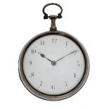 Jonathan Farr, Bristol - Silver pair cased pocket watch, white enamel dial with black Arabic