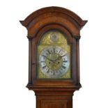 George III inlaid oak-cased eight day brass dial longcase clock, Willis, Harthill, circa 1775, the