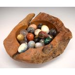 Collection of twenty-eight assorted hardstone eggs to include; rock crystal, ocean jasper,