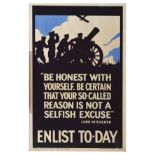 Framed World War I recruiting poster 'Be Honest with yourself. Be Certain that your so-calle