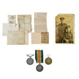 Medals, - World War I Military Medal group of three, awarded to 27002 Private Albert George Rogers
