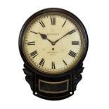 Early to mid 19th Century single-fusee drop dial wall clock, Webster, London No.6020, with 11"