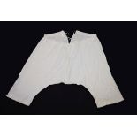 Royal Memorabilia, - A rare pair of Queen Victoria's 'split drawers' or bloomers, in ivory silk with