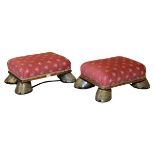 Taxidermy/Equestrian Steeplechase Interest, - A pair of Rowland Ward 'Horse Hoof' stools, the
