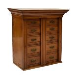 Late 19th Century walnut Wellington type chest of ten drawers, 66cm wide