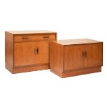 G-Plan teak side cabinet fitted one long drawer over two cupboard doors, together with a similar G-