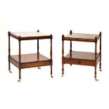 Two similar reproduction mahogany two tier what-nots