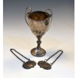 George V trophy cup, Birmingham 1928, with inscription 'Hanger Hill Golf Club Mixed Foursomes