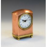 Early 20th Century Italian alarm clock with white Arabic dial marked Veglia, back wound movement