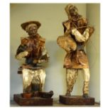 Two origami figures of Oriental men, 33cm high