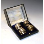 Cased set of George V silver napkin rings, Birmingham 1916, 4.4toz