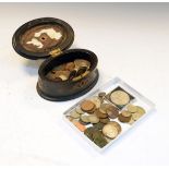 Coins - Small collection of 19th Century and later UK coinage, together with a Victorian brass-