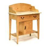 Late 19th/early 20th Century stripped pine marble topped washstand, 76cm wide