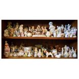 Large collection of decorative ceramics etc (two shelves)