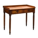 19th Century mahogany two tier washstand, fitted two drawers on turned supports, 91cm wide