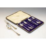 Golfing Interest - Set of six George V silver teaspoons, Chester 1933, together with a two-piece