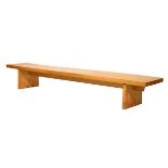 Modern Design - Late 20th Century blonde wood long-low occasional table, 210cm wide