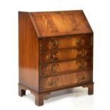 Reproduction mahogany bureau, 75cm wide