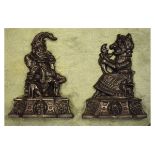 Cast metal Punch & Judy figural door stops, 35cm high