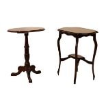 Victorian mahogany tripod occasional table having a moulded circular top on well-turned stem and