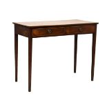 Early 19th Century mahogany side table with rectangular top over two drawers on tapered square