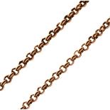 9ct gold belcher link long chain, 44.5cm long, 17.7g approx