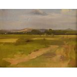 English School (Late 20th Century) - Oil on canvas - Somerset Levels looking towards Crooks Peak and